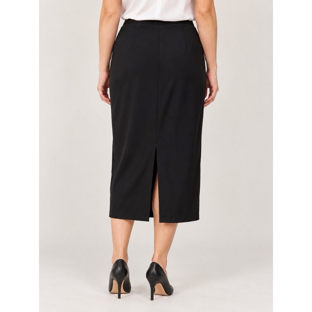 Positive Attitude Black Women’s Straight Skirt Size 14 Polyester Back Slit